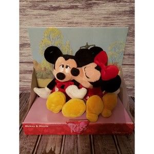 Disney Store Minnie Mouse, Mickey Mouse Kissing Mickey  Plush Please Read! New